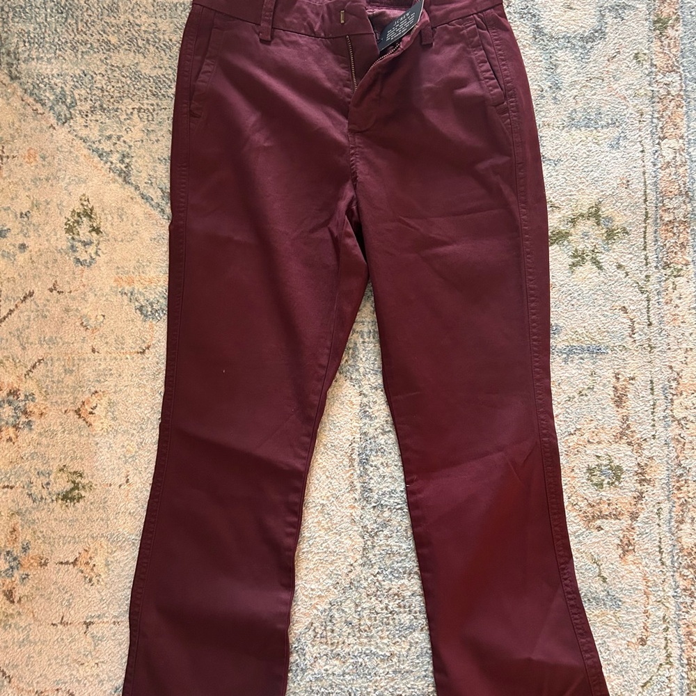 J.Crew Sammie Cropped Chino Pants in Burgundy - Size 26